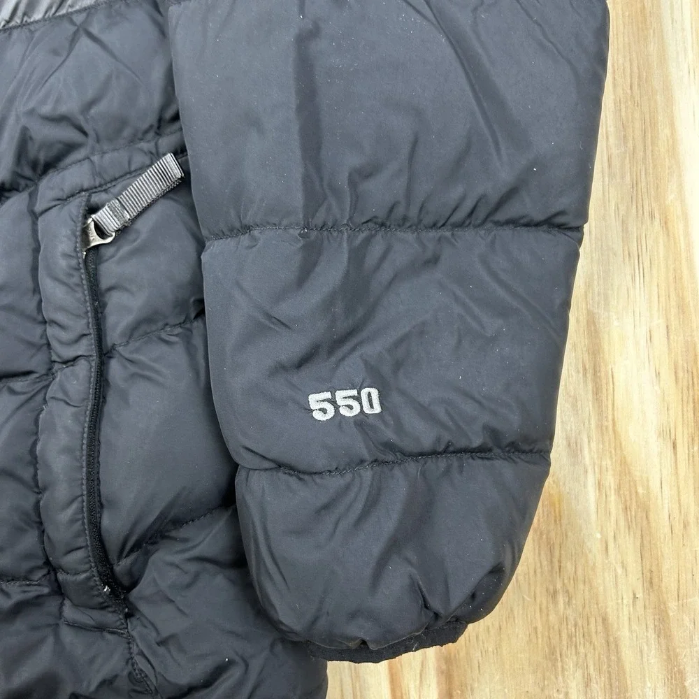 The North Face Boys Down Puffer Jacket Black 550 Fill Winter Coat Kids M (10/12)